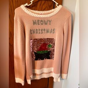 Ladies Meowy Christmas Sweater - Size Small